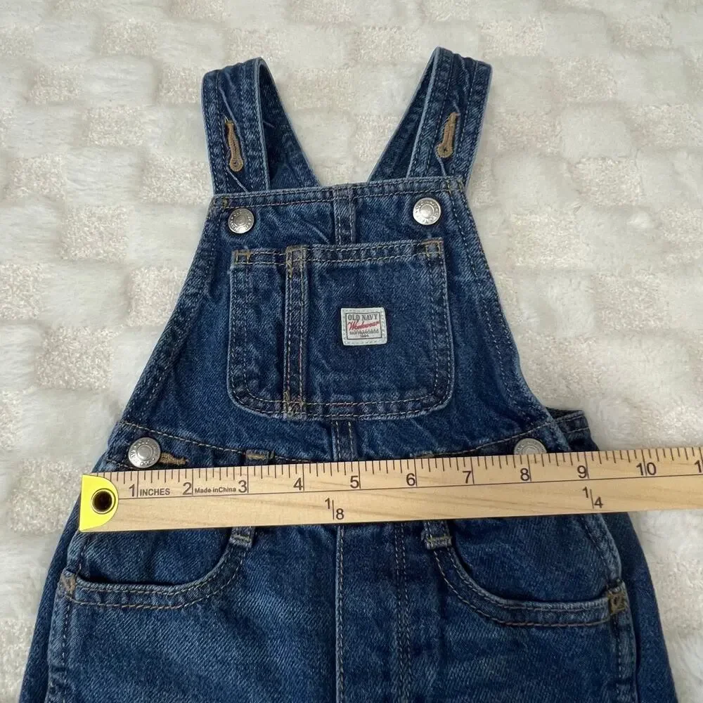 Old Navy Workwear Baby Denim Overalls 18-24 Months Snap Leg Toddler